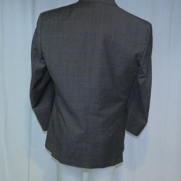 Hartwood Paris E. Thomas Vintage Gray Plaid Double Breasted Sport Coat US 40 - Picture 8 of 12